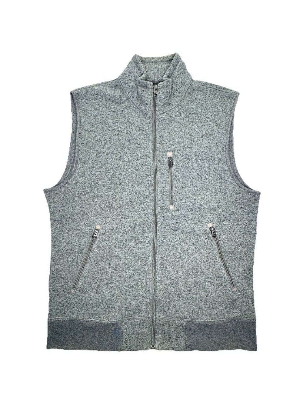 J Crew Knitwear The Sporting Life Full Zip Fleece Vest Mens Medium Heather Grey
